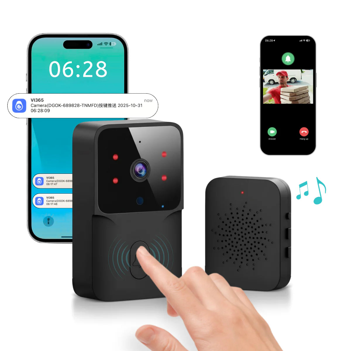 Sonerie Video Smart 4K WiFi, Night Vision, Audio Bidirectional - imagine 2