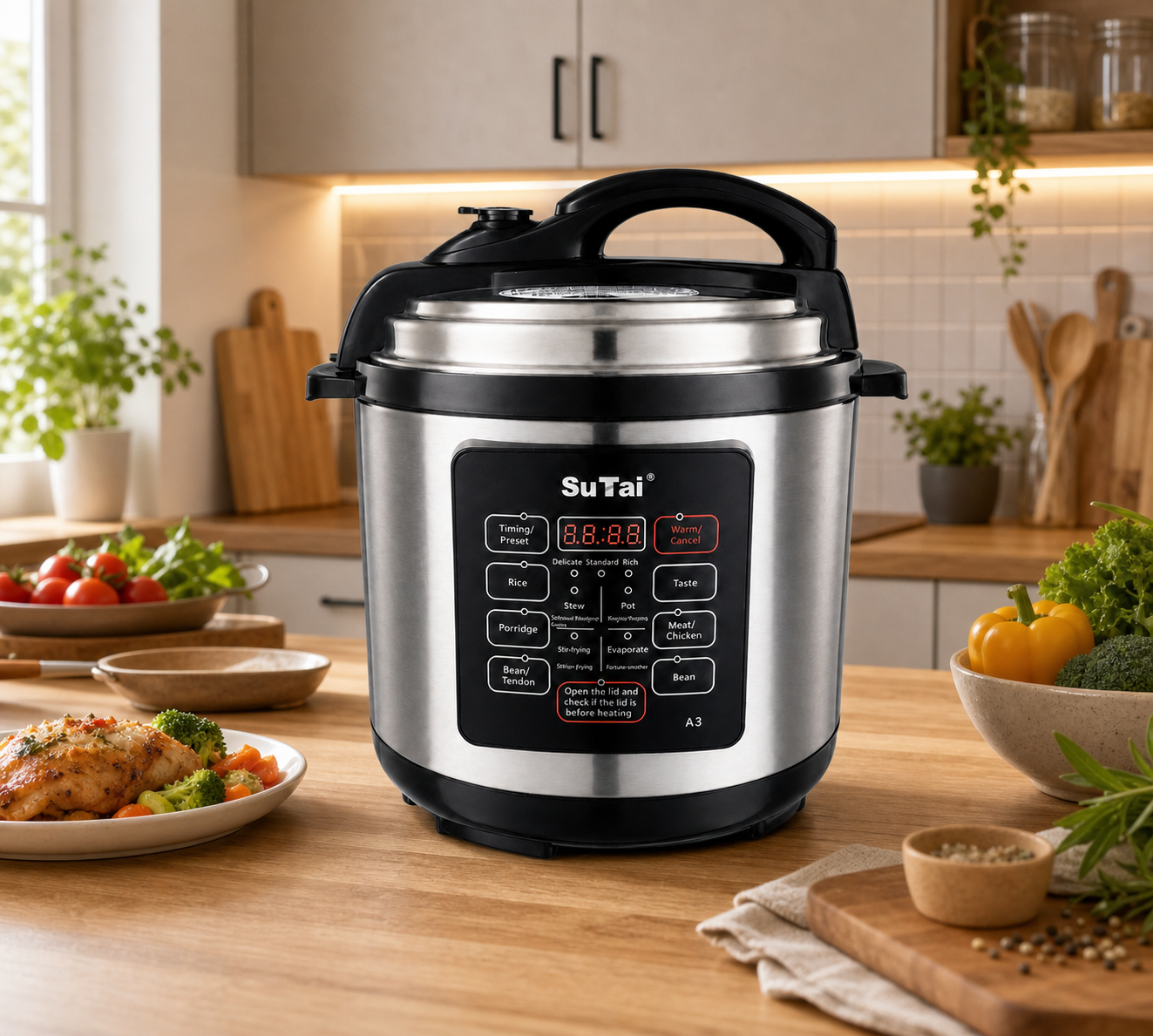 Multicooker 7 Litri, 9 programe, Oala electrica cu gatire sub presiune - imagine 2