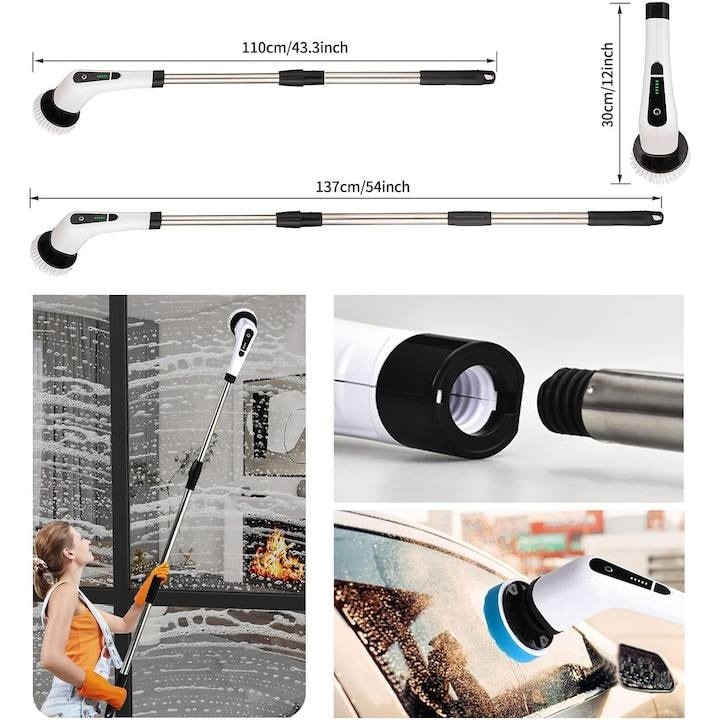 Perie electrica rotativa 7 capete inlocuibile, 2 viteze reglabile - imagine 3