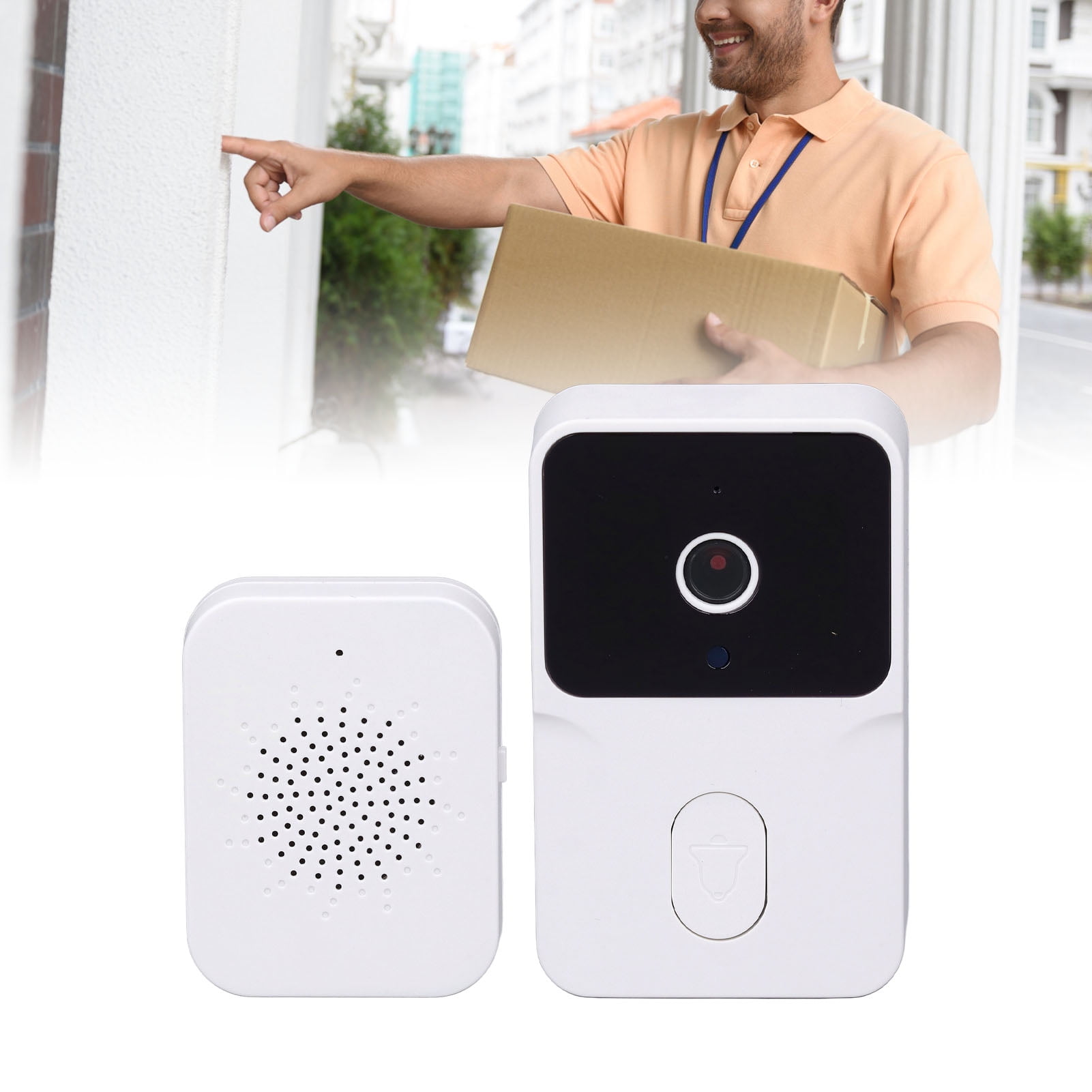 Sonerie Video Smart 4K WiFi, Night Vision, Audio Bidirectional, Alb - imagine 2