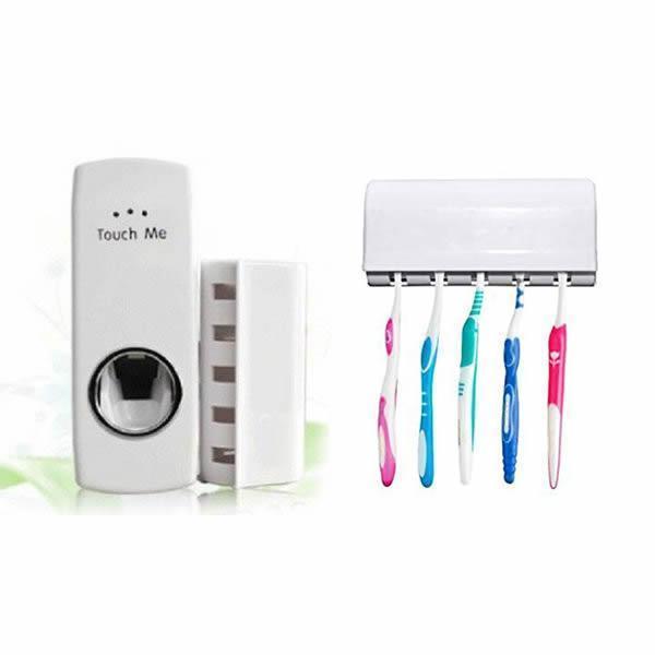Oferta 1+1 Gratis! Dozator pasta de dinti cu suport pentru 5 periute - 1 | YEO