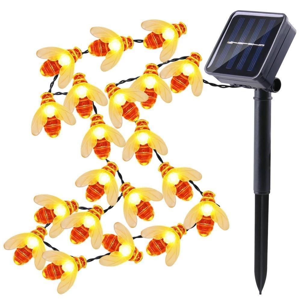 Instalatie solara cu 30 albinute LED, interior-exterior, senzor miscare