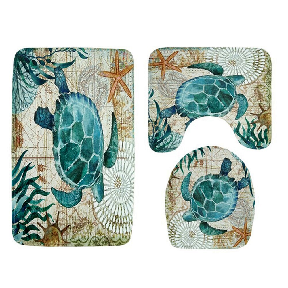 Set 3 Covorase de baie FizioTab, antiderapante, Model Testoasa - 1 | YEO