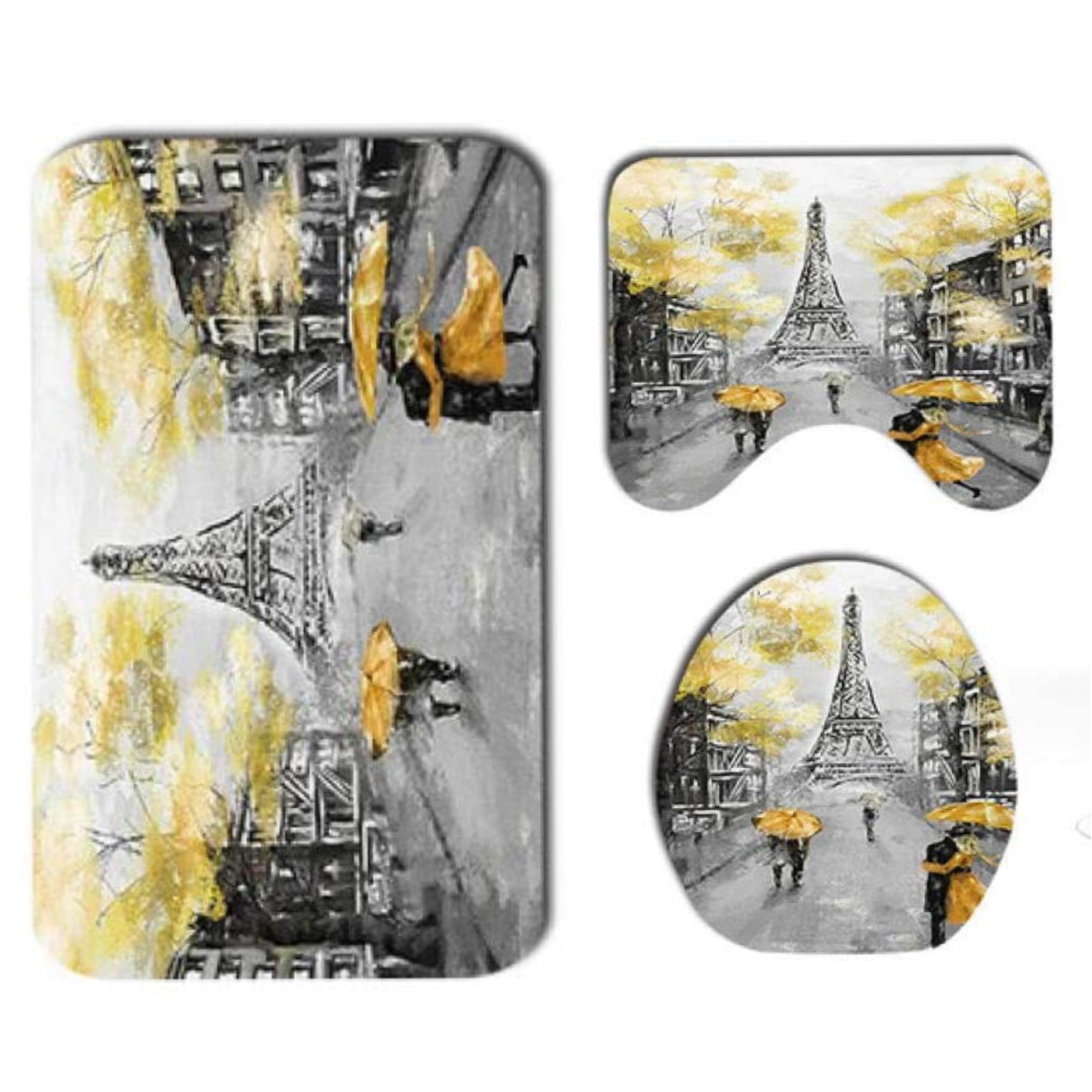 Set 3 Covorase de baie FizioTab, antiderapante, Turnul Eiffel - 1 | YEO