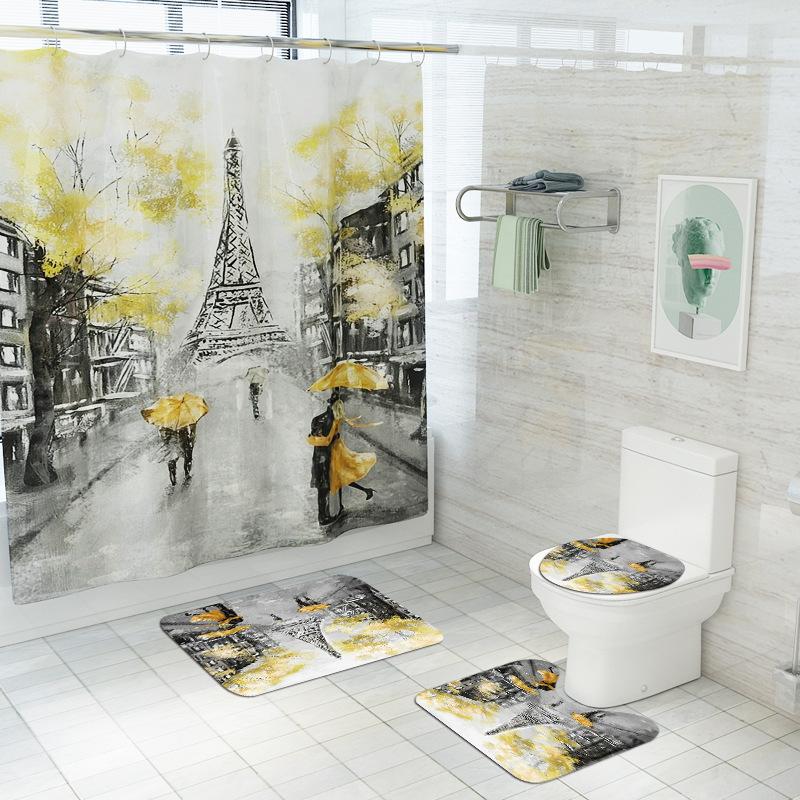 Set 3 Covorase de baie FizioTab, antiderapante, Turnul Eiffel - 2 | YEO