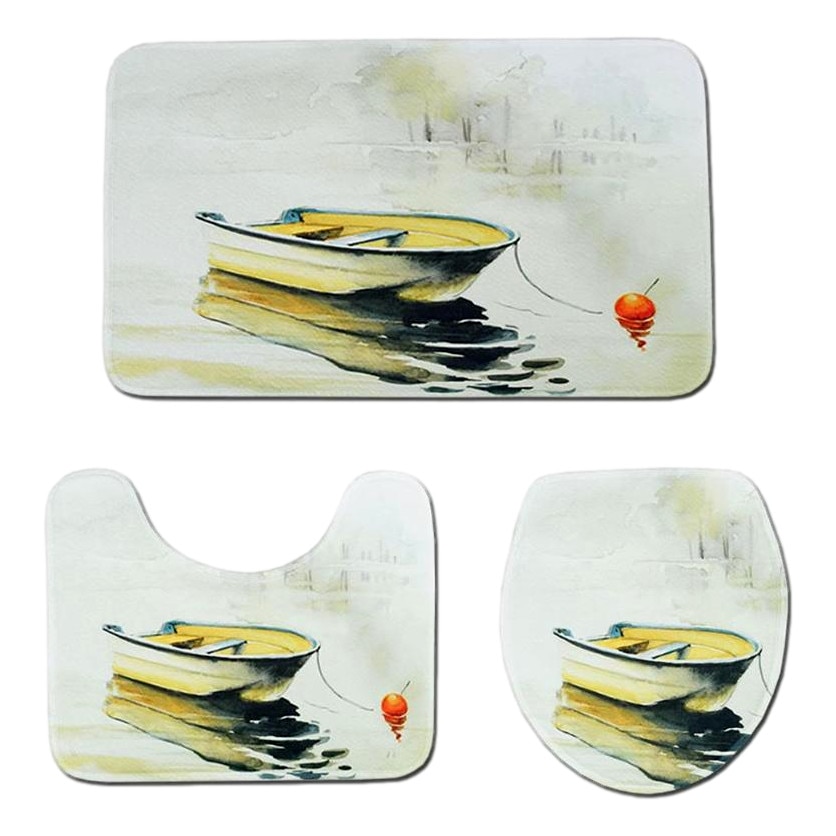 Set 3 Covorase de baie FizioTab, antiderapante, Model Barca - 1 | YEO