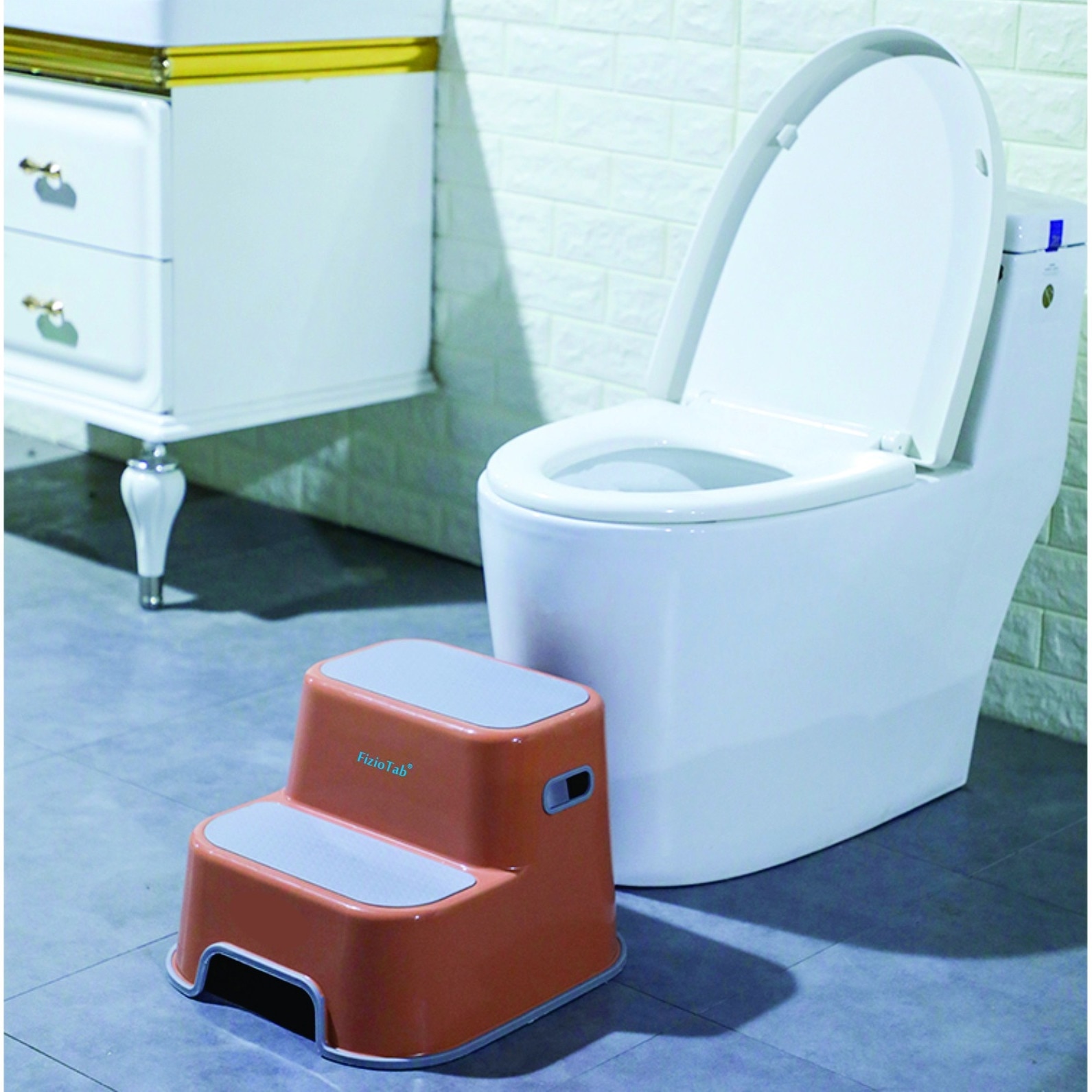 Scaunel inaltator WC pentru copii, FizioTab®Kids, Orange - 1 | YEO