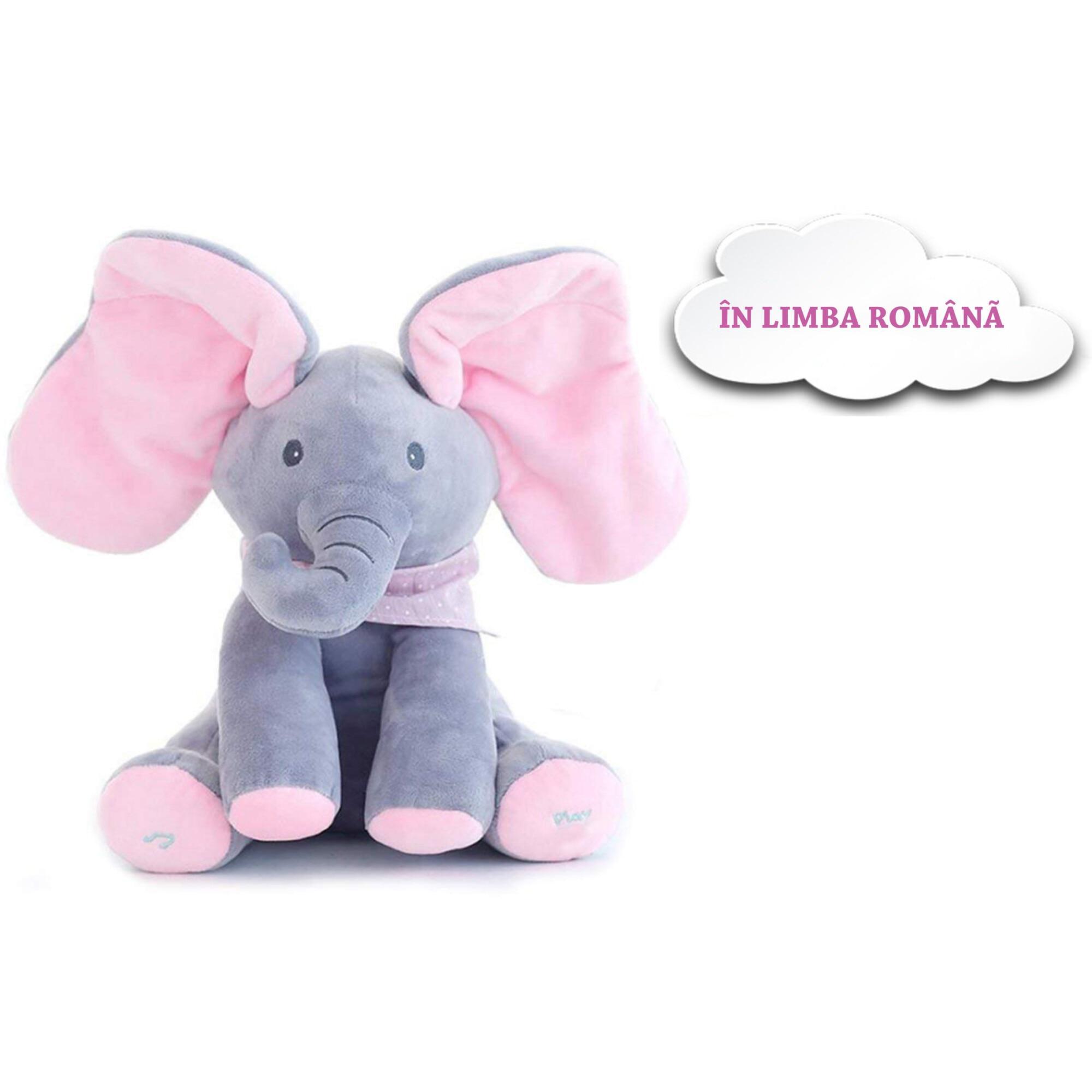 Elefant Cucu Bau in limba romana, Roz / Albastru - 1 | YEO