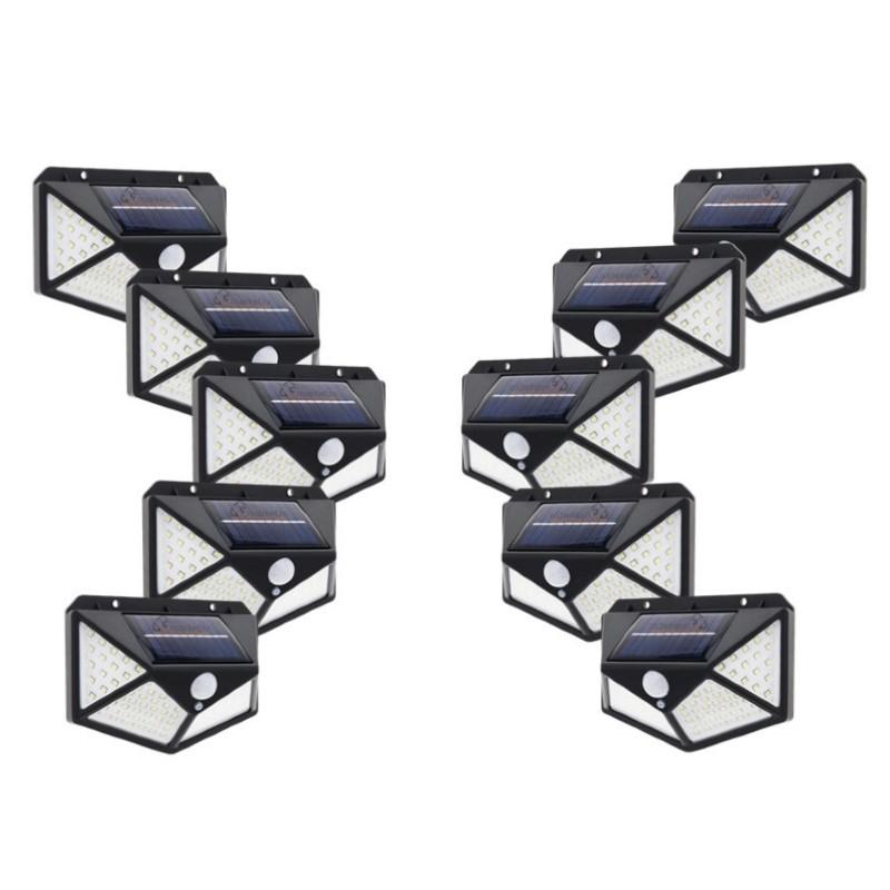 Set 10 x Lampa 100 LED cu panou solar, senzor de miscare - 1 | YEO
