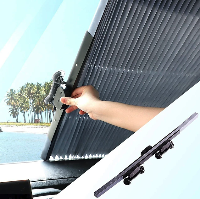 Set 2 x copertina parasolar auto uv, fixare prin ventuze