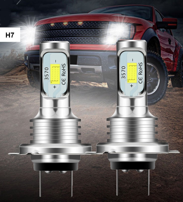 Set 2 becuri auto LED H7 3570, 7000 LM, 6000 K, 80 W - 1 | YEO