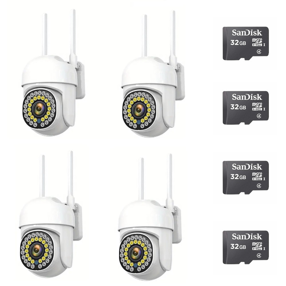 Set 4 x camera de supraveghere IP 360 WiFi, card 32 GB