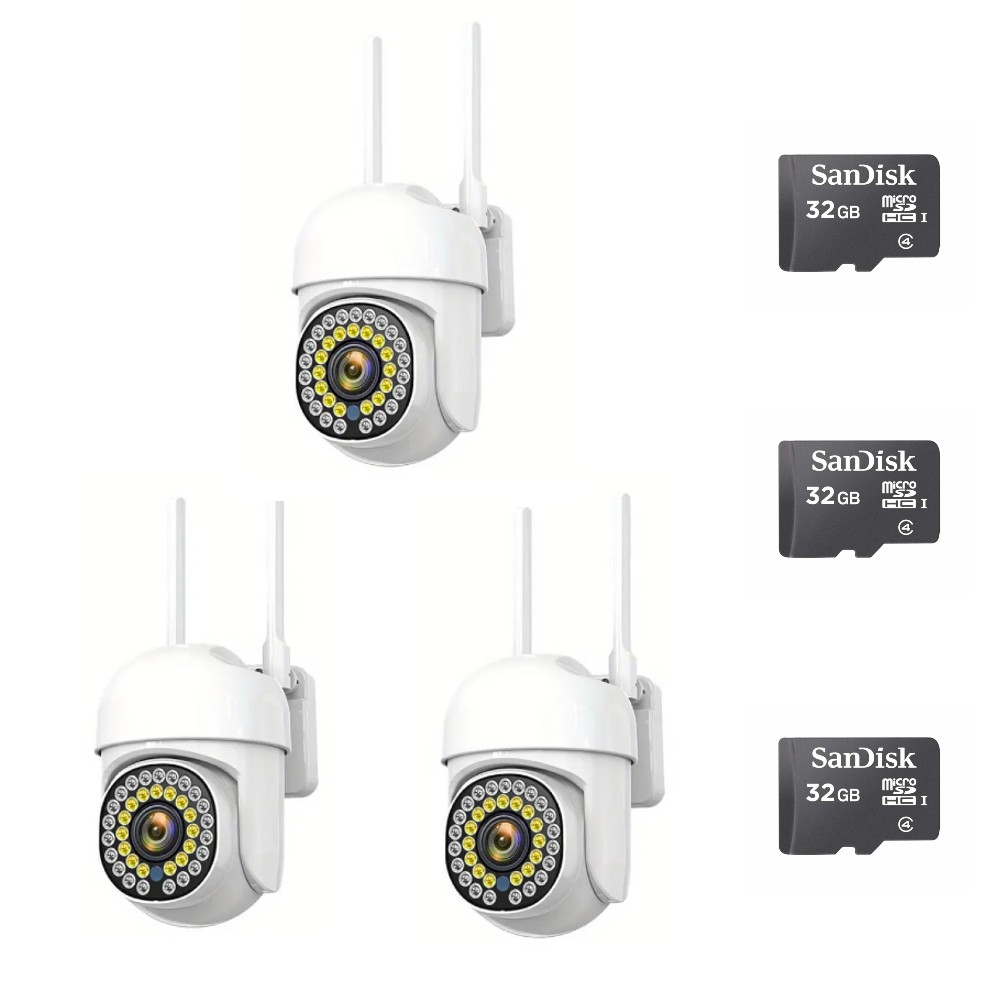 Set 3 x camera de supraveghere IP 360 WiFi, card 32 GB