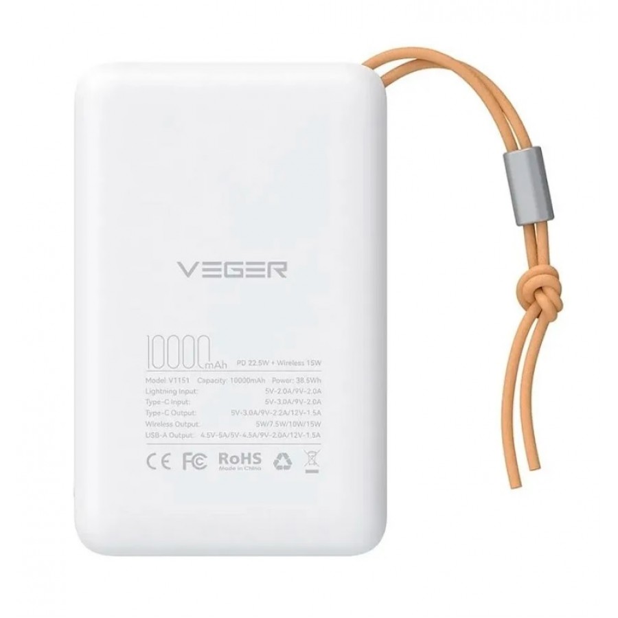 Baterie externa 10.000 mAh, Incarcare Wireless, 2 port USB, LED - 2 | YEO