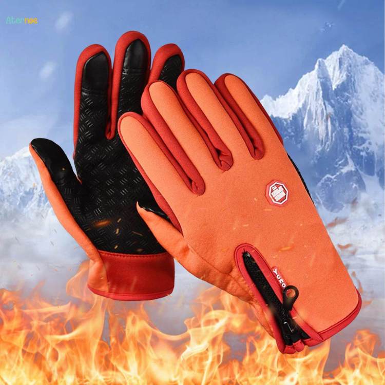 Manusi termoizolante, compatibile touchscreen, orange