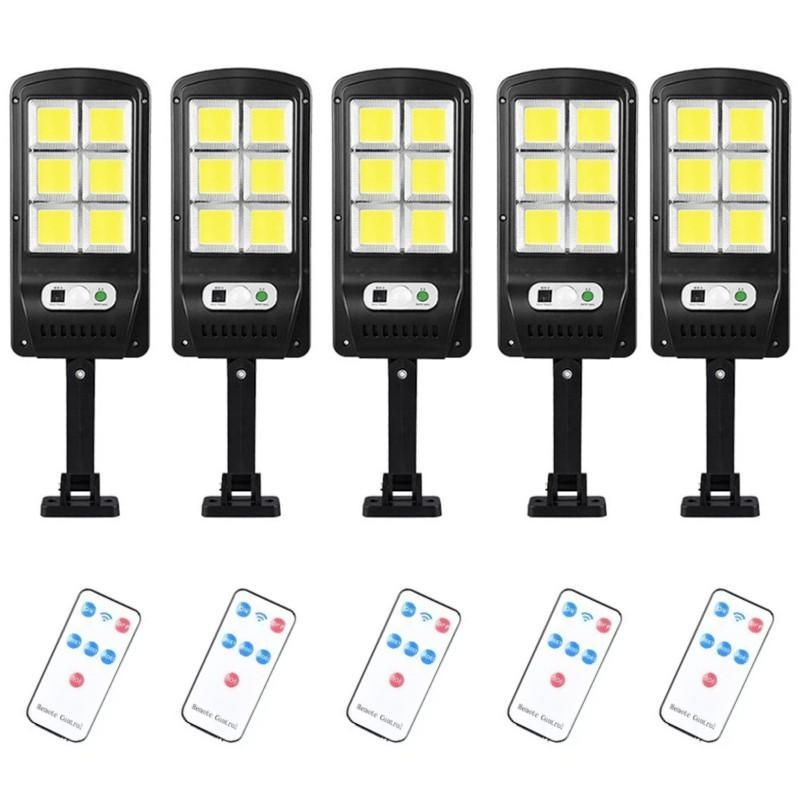 Set 3 x Lampa solara cu 6 celule, LED-uri COB si telecomanda - 1 | YEO