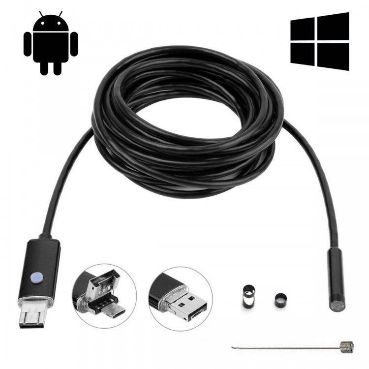 Camera endoscop waterproof foto / video - cablu de 5M pentru Android - 1 | YEO