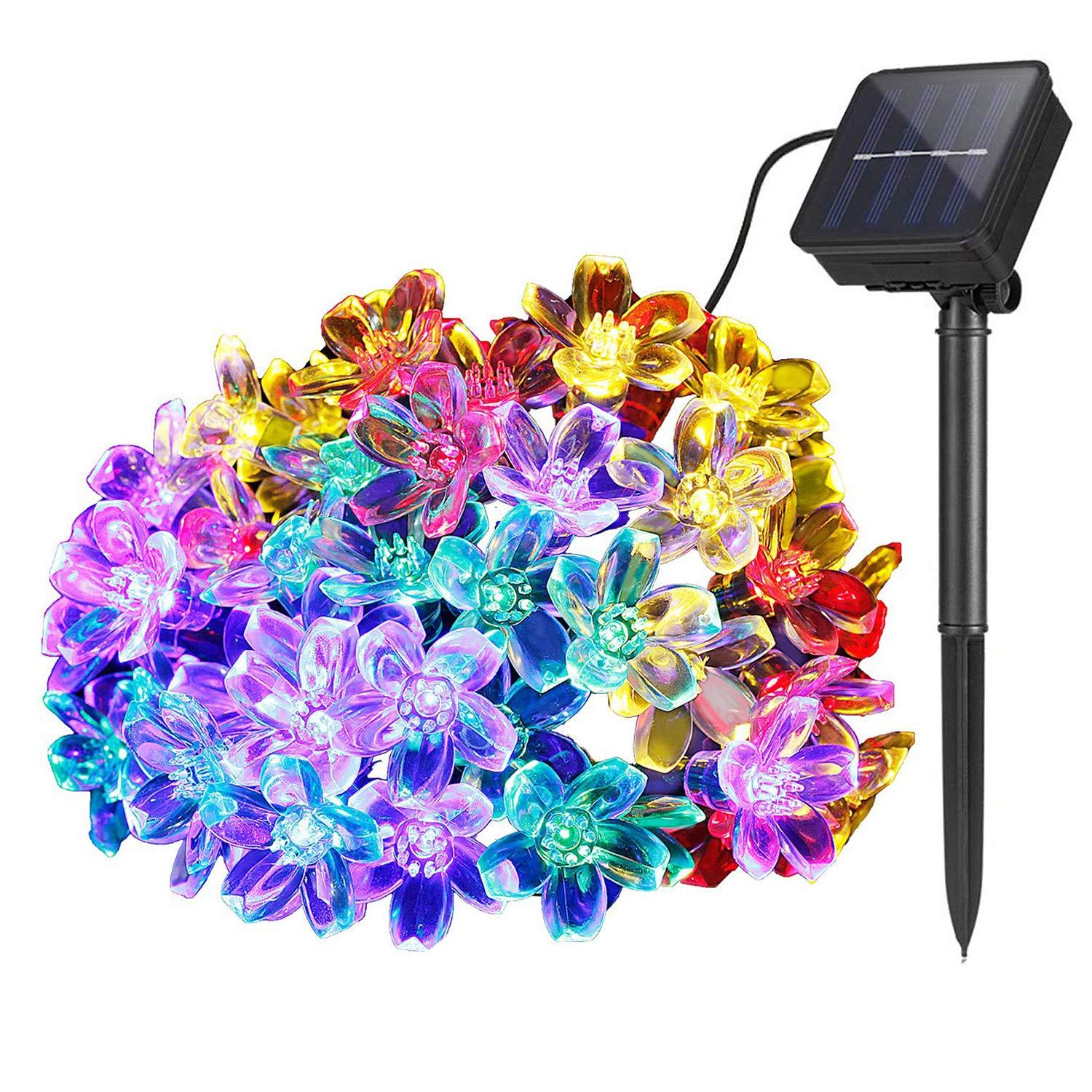 Instalatie solara 50 LED, flori multicolor, ghirlanda luminoasa - 1 | YEO