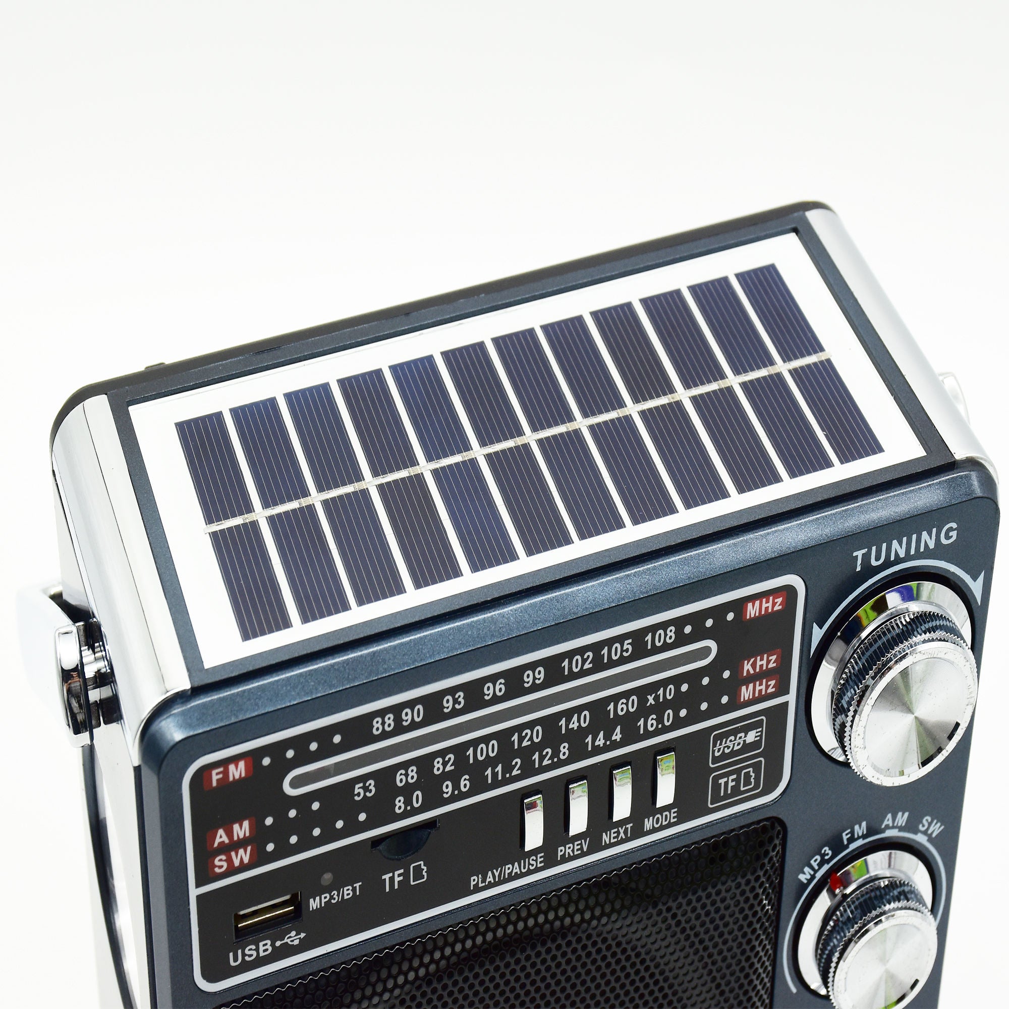 Radio solar Bluetooth, lanterna, USB, MP3 player - Negru - 2 | YEO