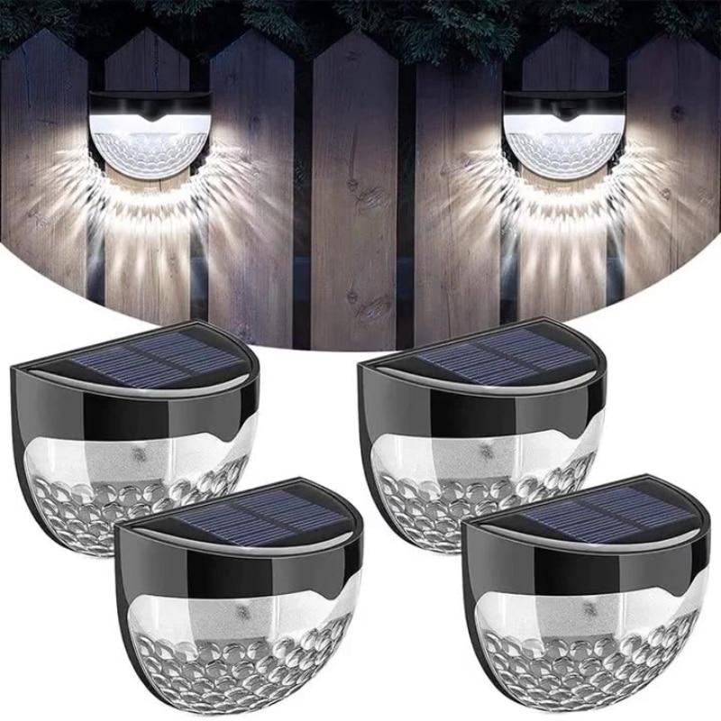 Set 2 x Lampa solara exterior, 6 LED, senzor, lumina rece, Negru - 1 | YEO