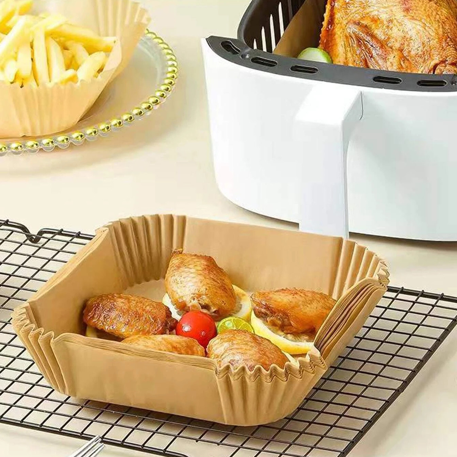 Set 50 hartii de copt pentru friteuza, 16 x 4.5 cm - 1 | YEO