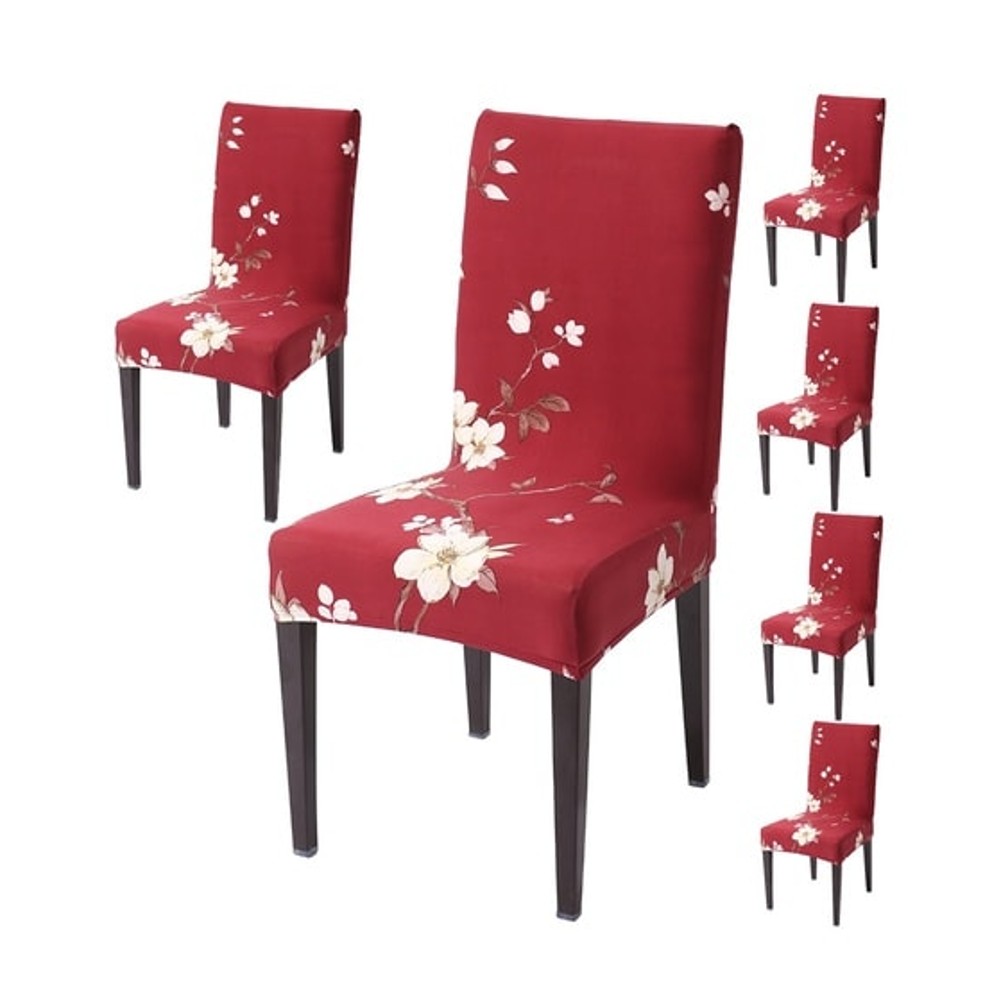 Set 6 huse cu elastic pentru scaune, red kriva