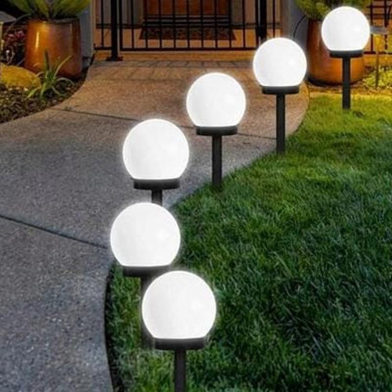 Set 4 x lampa solara, h 38 cm, senzor de lumina