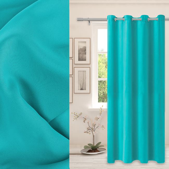 Draperie turcoaz 140x260 cm, prindere cu inele