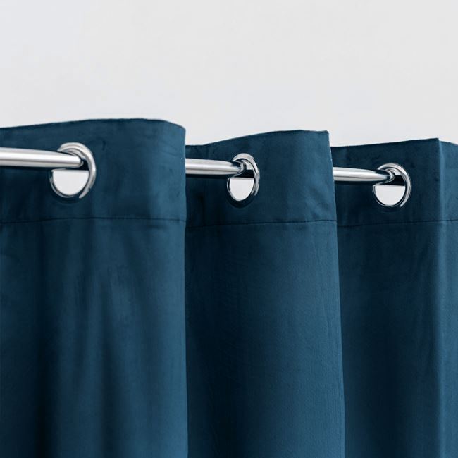 Draperie Albastru Velvet, 140x260 cm, prindere cu inele - 1 | YEO