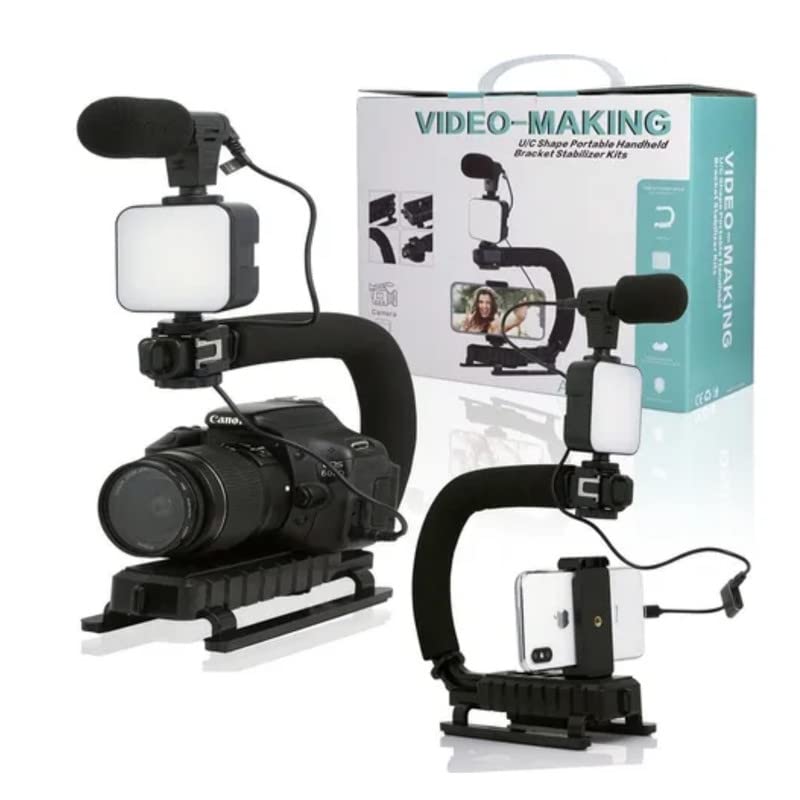 Kit profesional video Vlogging, Trepied cu microfon si lumina - 2 | YEO