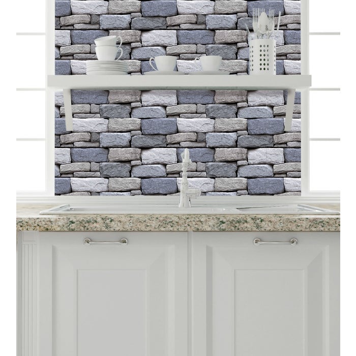 Set 5 x Tapet adeziv decorativ, 30x60 cm, Grey Rocks - 2 | YEO