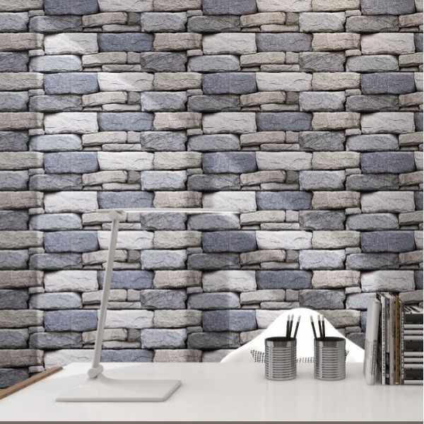 Set 5 x Tapet adeziv decorativ, 30x60 cm, Grey Rocks - 1 | YEO