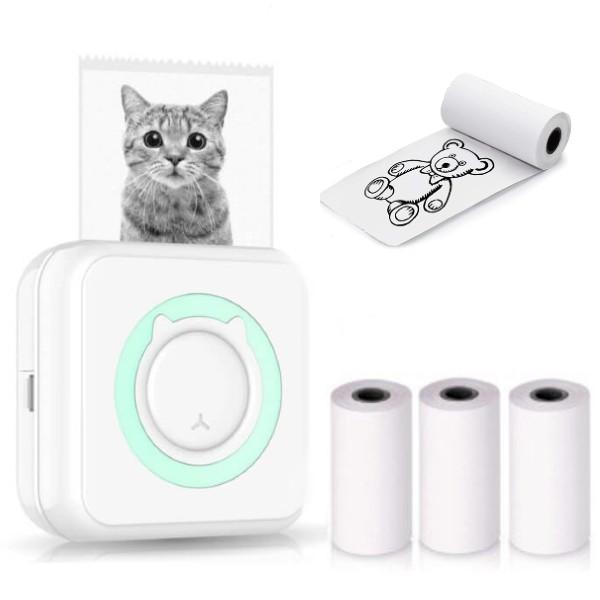 Mini imprimanta pentru telefon + 3 role de hartie termica - 1 | YEO