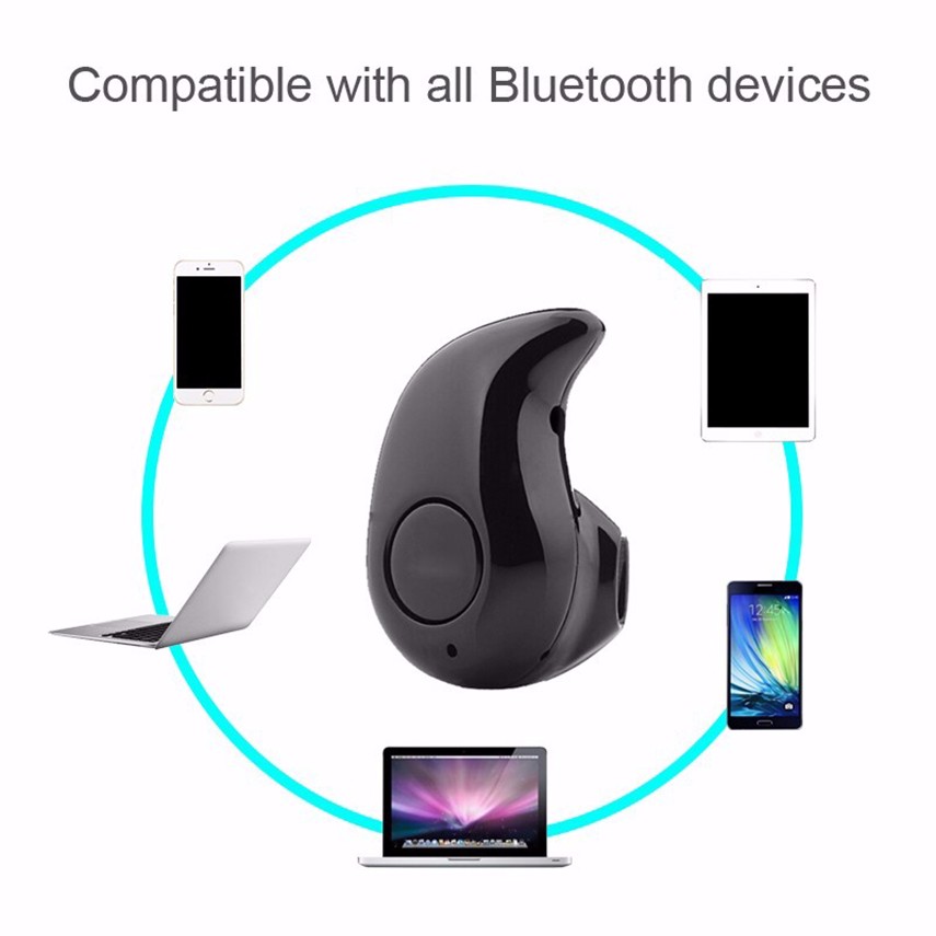 Mini casca Bluetooth 4.1, design picatura - Negru - 1 | YEO