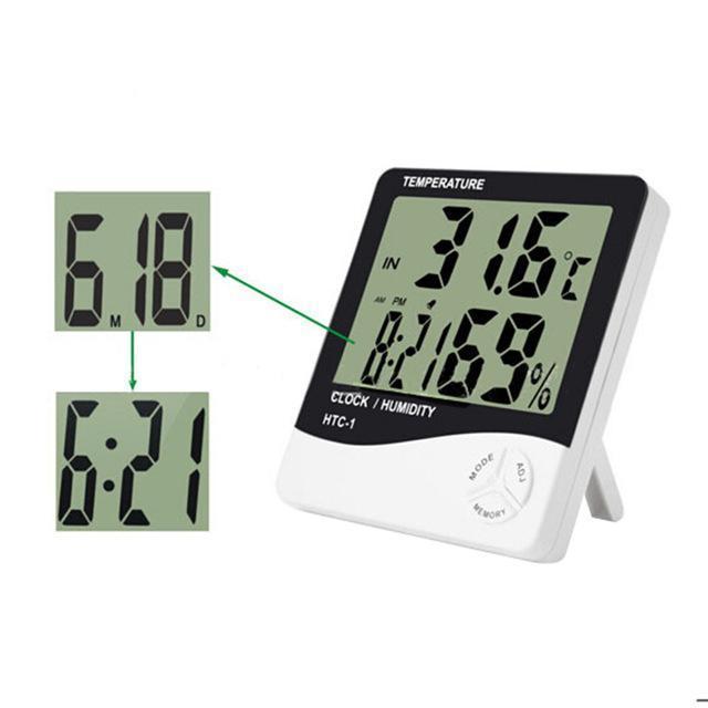 Termohigrometru digital 3 in 1 cu ceas, alarma, calendar - senzor de umiditate - 1 | YEO