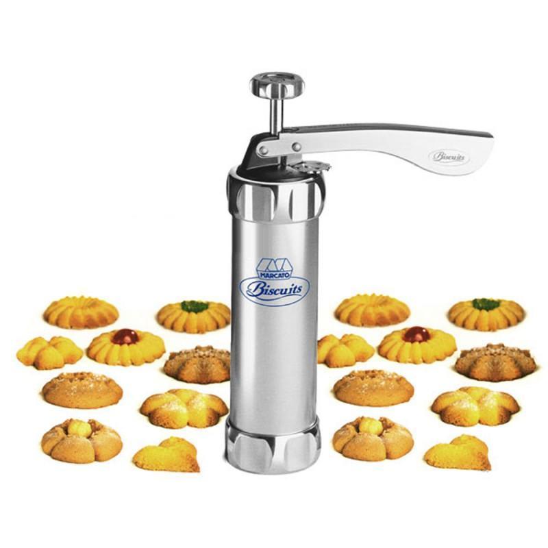 Aparat de inox pentru biscuiti si fursecuri, 10 forme si 4 accesorii de ornare - 1 | YEO