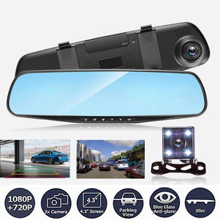 Oglinda auto DVR retrovizoare, camera fata-spate Full HD 1080 - 1 | YEO