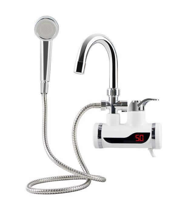 Robinet electric instant apa calda cu furtun - montare pe perete - imagine 2