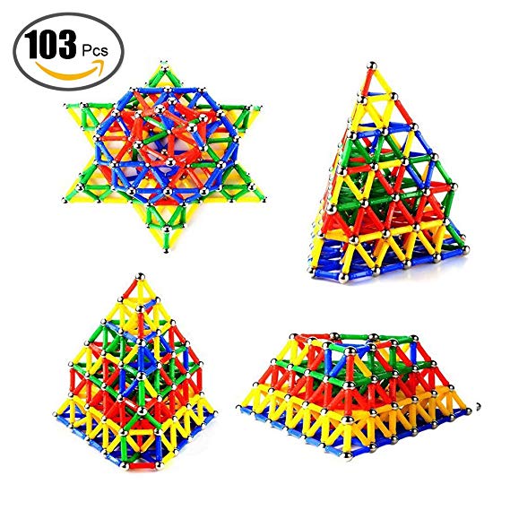 Joc creativ pentru copii, Magnastix 103 piese - 2 | YEO