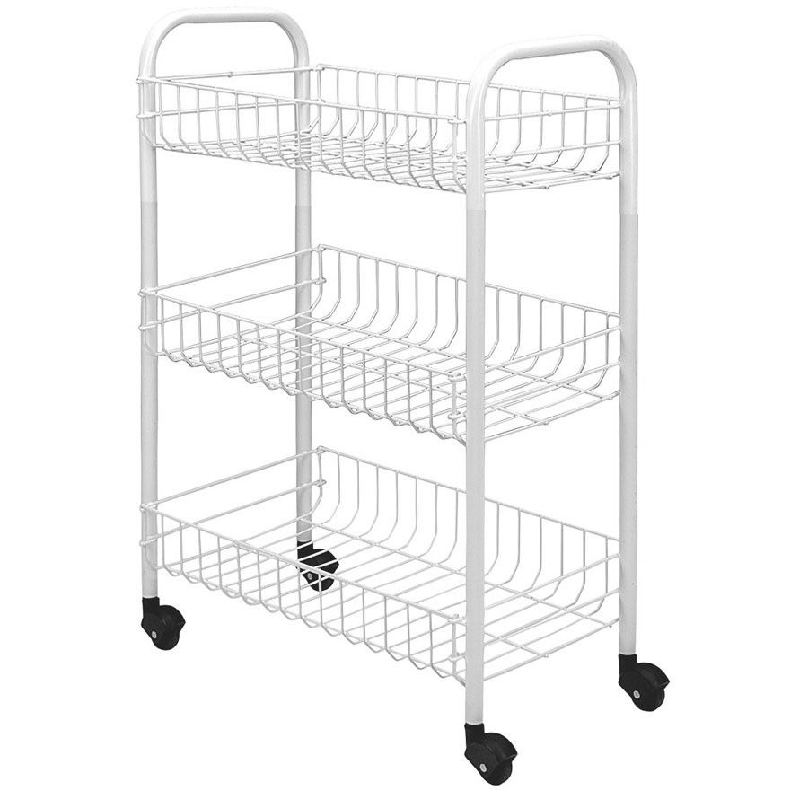 Etajera mobila alba cu 3 rafturi, 34.5 x 26.5 x 70 cm - 1 | YEO