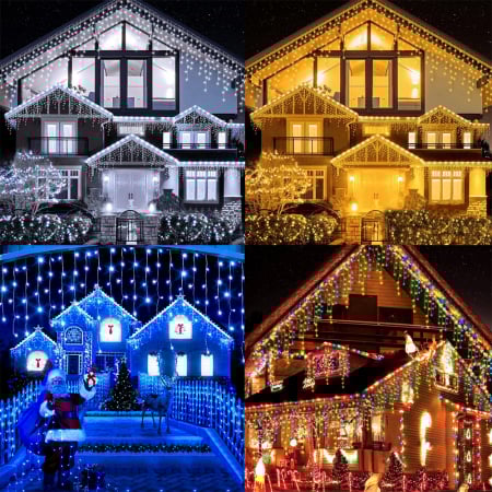 Instalatie de Craciun tip franjuri cu Flash 10 metri