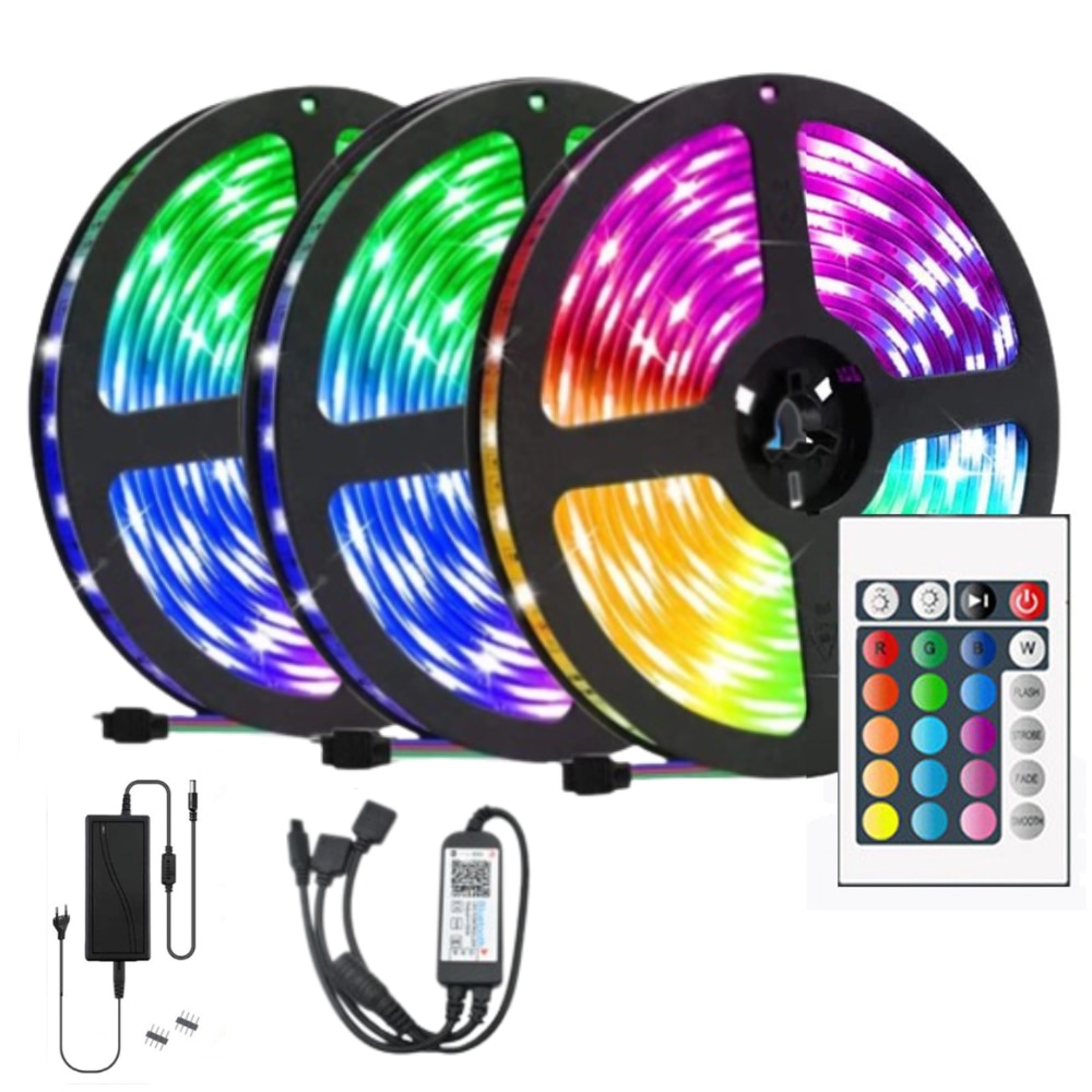 Set 3 x Banda LED RGB multicolor cu telecomanda 5 metri