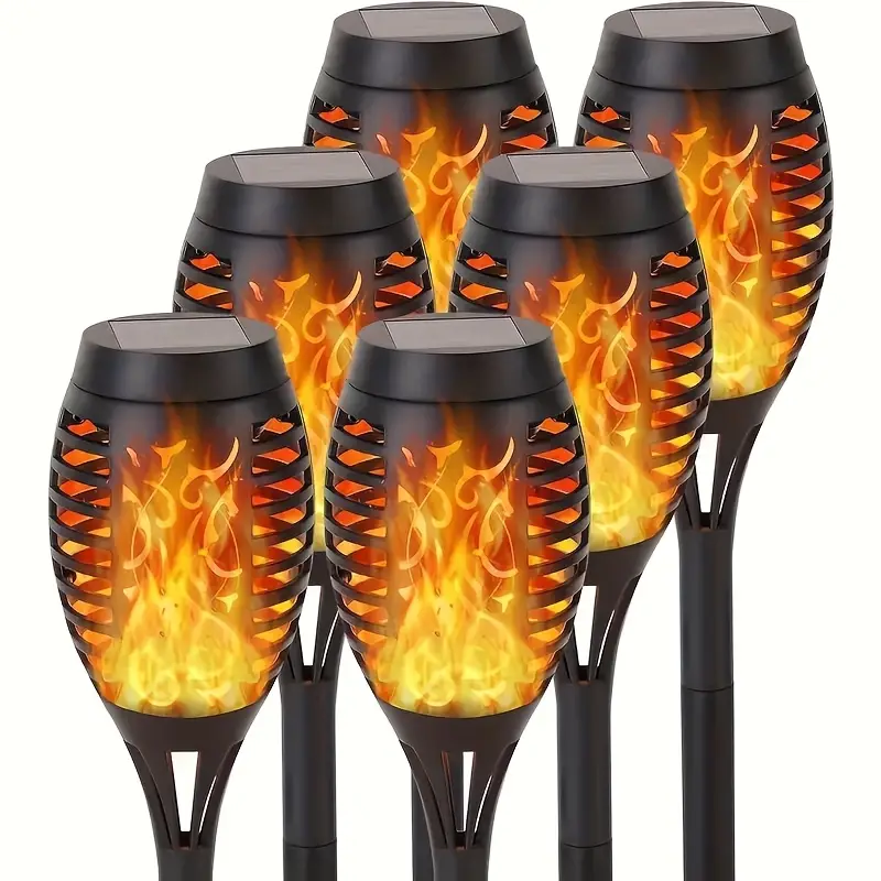 Set 6/8/10 Lampa solara tip torta cu efect flacara, 51.5 cm