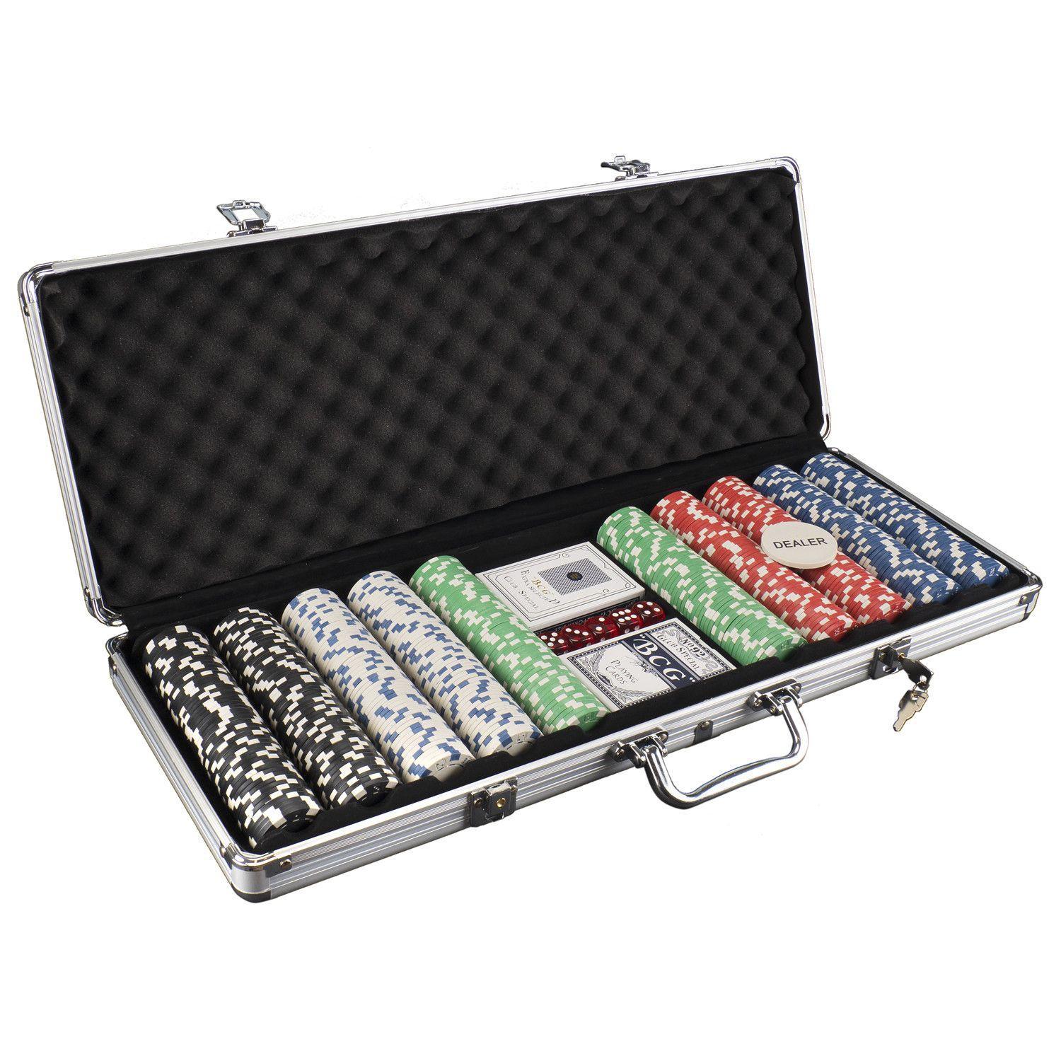 Set Poker 500 jetoane, servieta de aluminiu