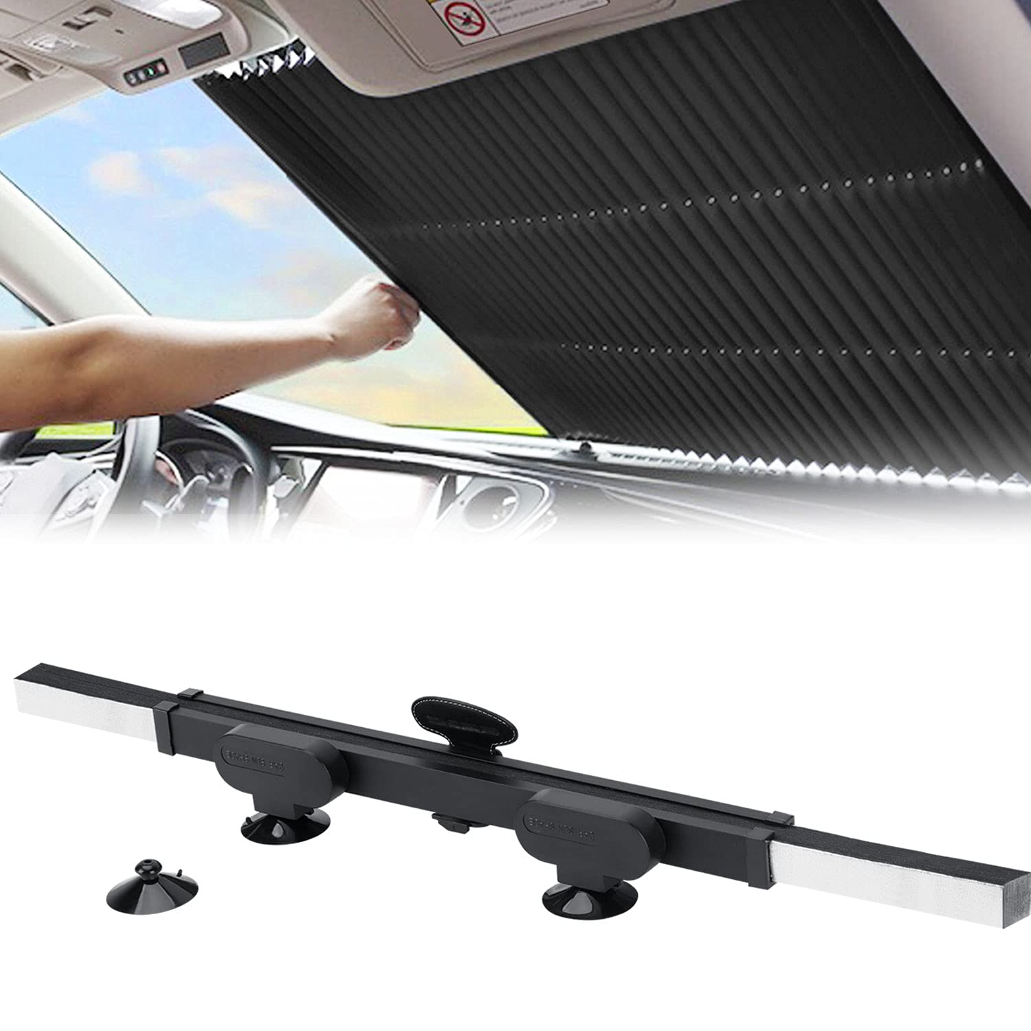 Parasolar auto retractabil UV, fixare cu ventuze