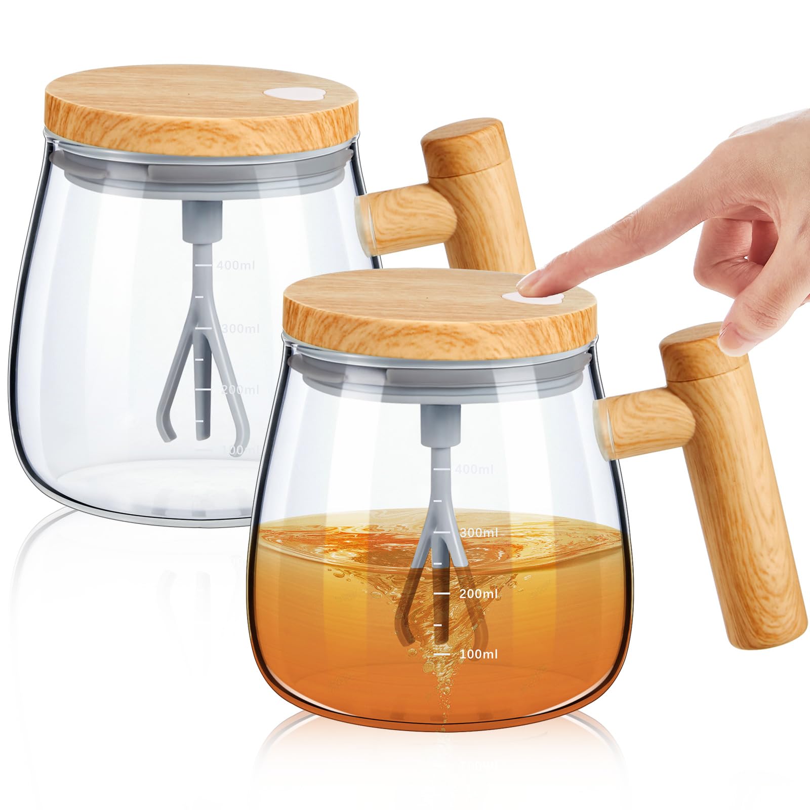 Set 2 x Cana 400 ml cu amestecare automata