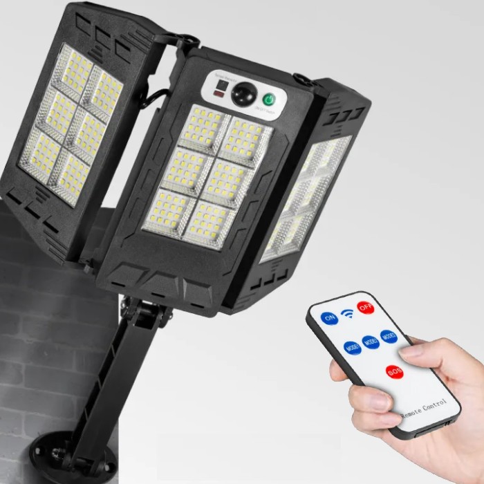 Lampa solara tripla 30 W, 264 LED SMD