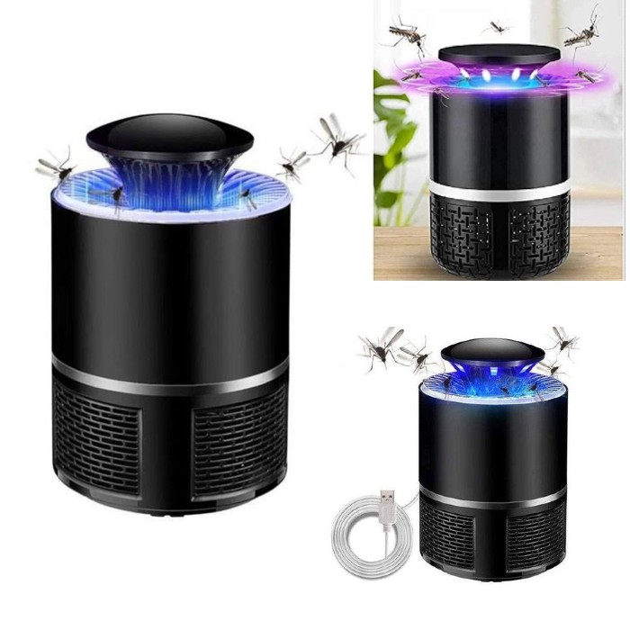 Set 3 x Lampa antiinsecte UV LED 360, USB, Negru