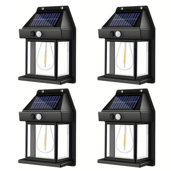 Set 4 x Lampa solara 3W LED, Senzor de miscare