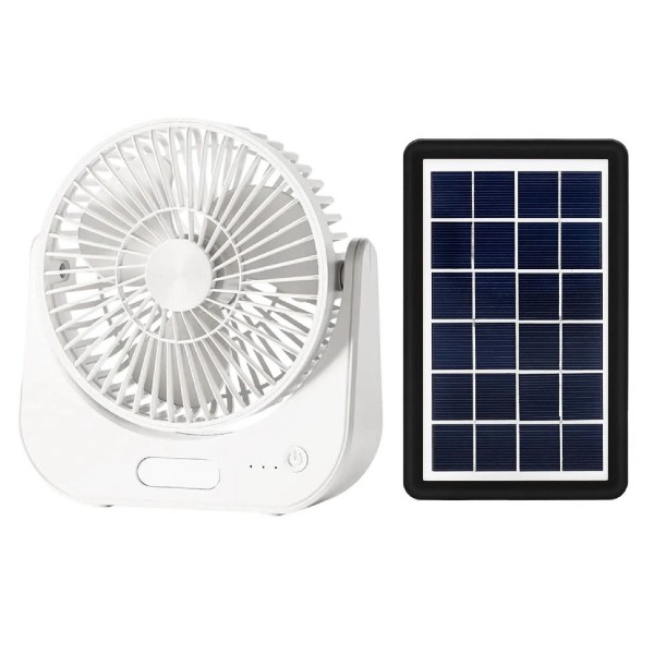 Ventilator Solar Portabil 6 inch cu lumina LED